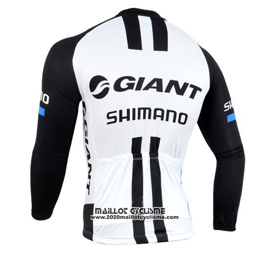 2014 Maillot Ciclismo Giant Shimano Noir et Blanc Manches Longues et Cuissard